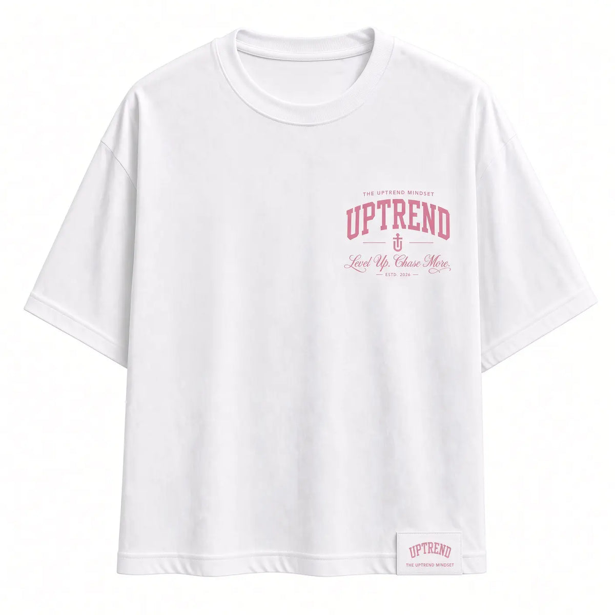 Founders Edition Oversized Tee -White & Pink.